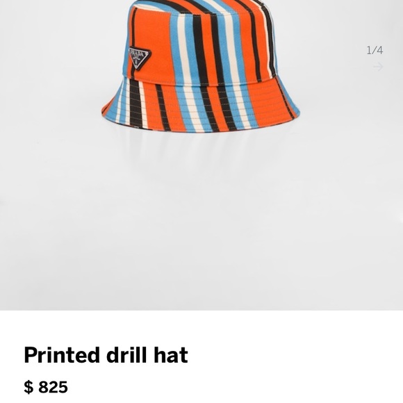 Prada Mens Printed Drill Hat - Picture 4 of 4